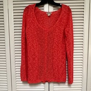 Lucky Brand Orange Long Sleeve Sweater - Size Medium - VGUC